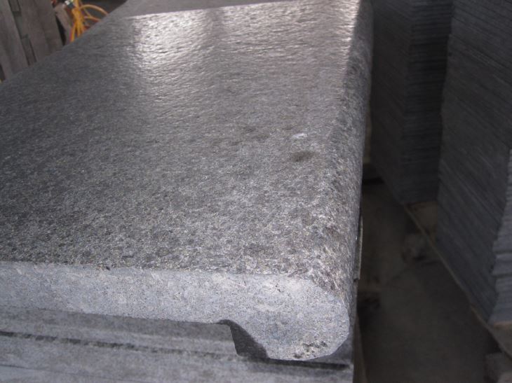 black granite flamed finish